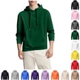 thumbnail image 1 of Sevevn Men's Fleece Pullover Hoodie Long Sleeve Casual Sweatshirt Drawstring Hood Kangaroo Pocket Warm Winter Fall Hooded Tops Army Green XXL, 1 of 6