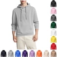 thumbnail image 1 of Sevevn Men's Fleece Pullover Hoodie Long Sleeve Casual Sweatshirt Drawstring Hood Kangaroo Pocket Warm Winter Fall Hooded Tops Gray L, 1 of 6