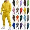 thumbnail image 1 of Sevevn Men's Hoodie & Cargo Jogger Set Casual Athletic Tracksuit with Pocketed Pants Comfortable Everyday Outfit for Adults Yellow XXL, 1 of 5