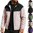 thumbnail image 1 of Sevevn Men’s Lightweight Windbreaker Jacket Casual Full Zip Outdoor Coat Water Resistant Windproof Stand Collar Hiking Travel Utility Bomber Jacket with Pockets Pink S, 1 of 7