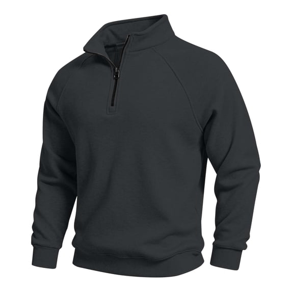Sevevn Men's Raglan Quarter Zip Sweatshirt Stand Collar Half Zip Long Sleeve Loose Soft Pullover Casual Daily Top Dark Gray S