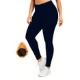 thumbnail image 1 of Sevevn Plus Size Fleece Lined Leggings with Pockets for Women-High Waist Thermal Workout Winter Warm Yoga Pants, 1 of 9