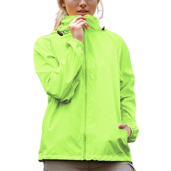 Sevevn Rain Jacket Women Lightweight Waterproof Raincoat with Hood Sun Protection Jacket With Storage Bag