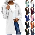 thumbnail image 1 of Sevevn Rain Jacket Women Waterproof Windbreaker Lightweight Rain Jackets with Pockets Striped Lined Raincoats with Hood White XXL, 1 of 7