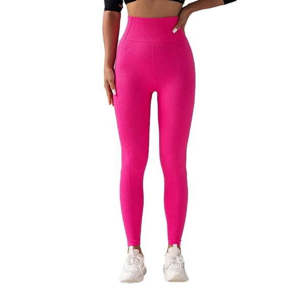 Sevevn Seamless Knitted Breathable Solid Color Waist Peach Hip Yoga Pants For Running And Fitness Nine Cent Pants For Women