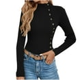 thumbnail image 1 of Sevevn Sweaters for Women Fashion Women's Casual Winter Sweater Long Sleeve Solid Button Stand-Up Collar Sweater Top Gift for Adults, 1 of 4