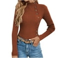 thumbnail image 1 of Sevevn Sweaters for Women Fashion Women's Casual Winter Sweater Long Sleeve Solid Button Stand-Up Collar Sweater Top Gift for Adults, 1 of 4