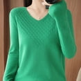 thumbnail image 1 of Sevevn Sweaters for Women Women's Fashion Casual V Neck Solid Color Loose Base Knitted Sweater Top Gift for Adults, 1 of 6