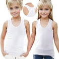 thumbnail image 1 of Sevevn Toddler Kids Boys Girls Fashion Cute Solid Color Soft Sleeveless Bottom Camisole White 8 Years Gift for Adults, 1 of 6
