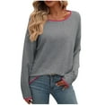 thumbnail image 1 of Sevevn Tunic Sweatshirts for Women Crewneck Lightweight Sweaters Long Sleeve Shirts Fall Fashion Tops, 1 of 5