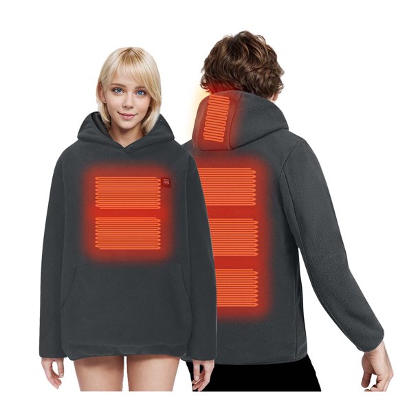 Sevevn Unisex Heated Hoodie Usb Rechargeable Thermal Sweatshirt Washable Hooded Sweatshirt For Men And Women