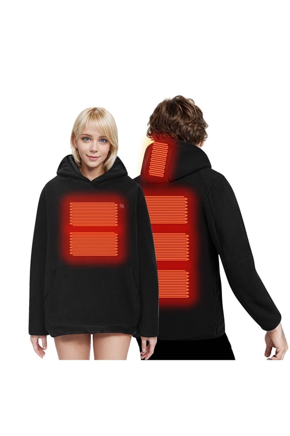 Unisex Heated Hoodie Usb Rechargeable Thermal Sweatshirt Washable Hooded Sweatshirt For Men And Women