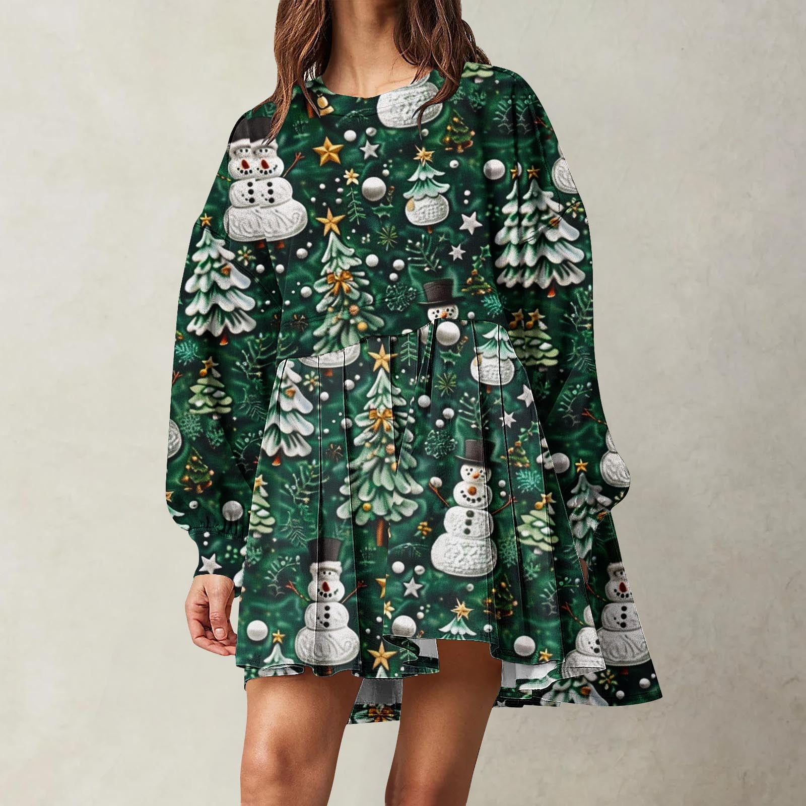 Sevevn Winter Dresses for Women 2024 Christmas Women Fashion Printed