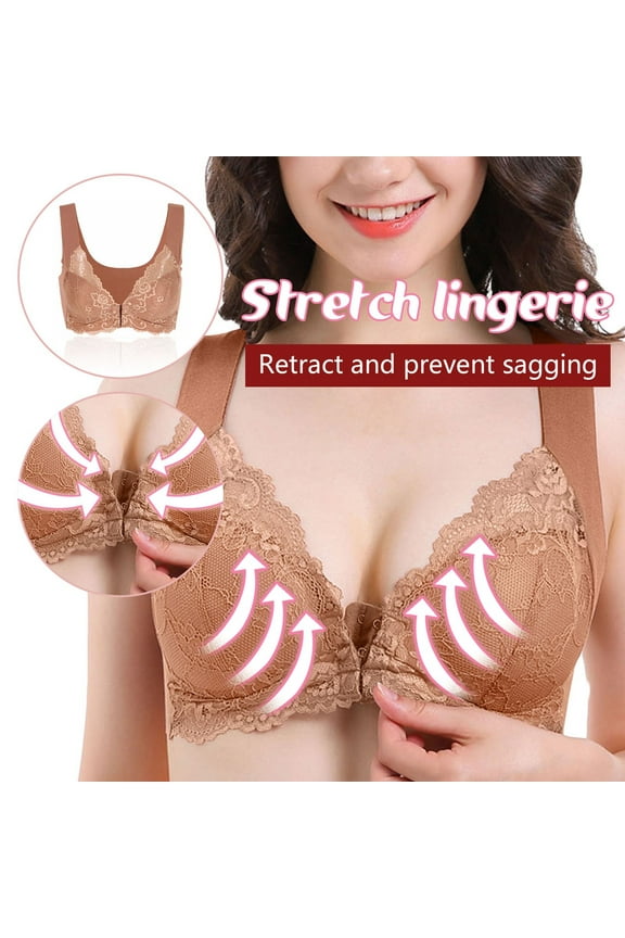 Woman's Comfortable Lace Breathable Bra Underwear No Rims Coffee L6 Holiday Gift Finder