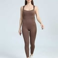 thumbnail image 1 of Sevevn Women Fashion Fallow Comfort Solid Color Yoga Jumpsuit Pants Brown M Holiday Gift Finder, 1 of 5