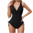 thumbnail image 1 of Sevevn Women' Fashionable Swimsuit Sexy Suspender V-neck Swimsuit Black S Summer Gift, 1 of 4