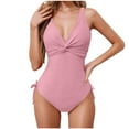 thumbnail image 1 of Sevevn Women' Fashionable Swimsuit Sexy Suspender V-neck Swimsuit Pink XL Deal of the Week, 1 of 4
