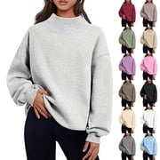Women Mock Neck Sweatshirt Gray XL - rated 3.7 stars from 173 reviews