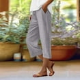thumbnail image 1 of Sevevn Women Solid Color Elastic Waist Sports Casual Pants With Side Pockets Summer Deals Gray L, 1 of 7