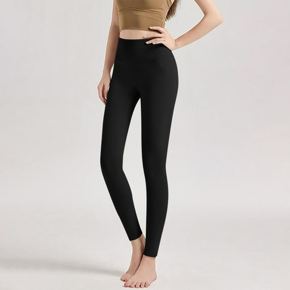 Sevevn Women Solid Color Underwear And Winter Warm Knit Breathable Slim Cotton Wool Base Pants Black XL Deal of the Week