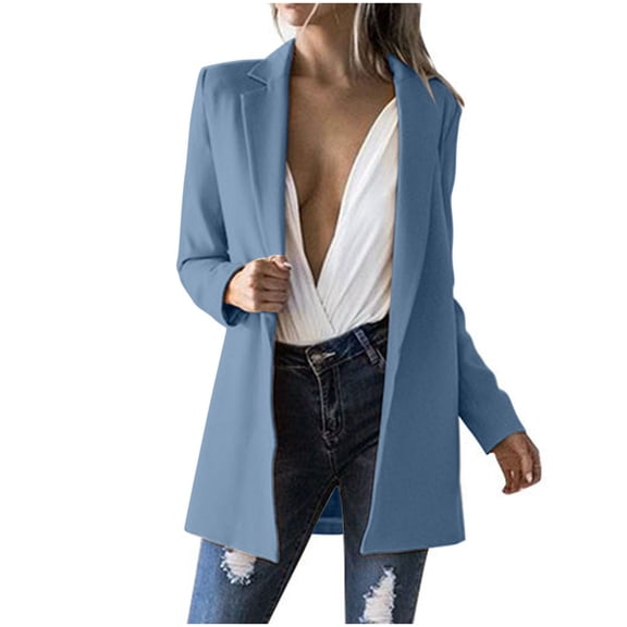 Sevevn Women's Casual Blazer Jackets Suit Colored Long Sleeve For Business Office