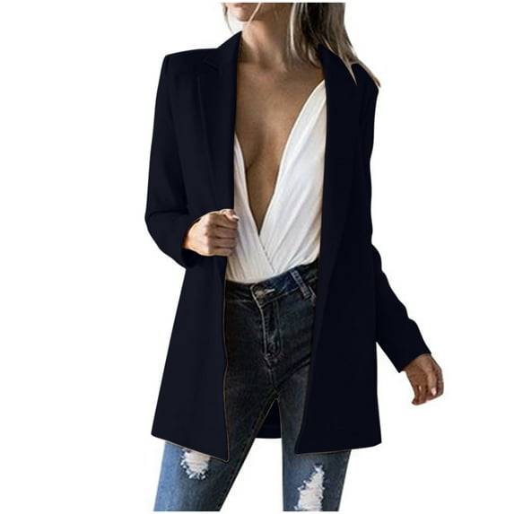 Sevevn Women's Casual Blazer Jackets Suit Colored Long Sleeve For Business Office