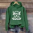 thumbnail image 1 of Sevevn Women's Casual Printed Round Neck Long Sleeved Top Loose Hooded Sweatshirts Green M Summer Savings, 1 of 3