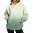 thumbnail image 1 of Sevevn Women's Casual Printing Long Sleeve Pullover Hooded Tops With Pocket Blouse Mint Green L Holiday Gift Finder, 1 of 4