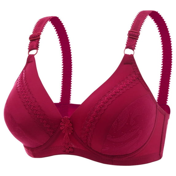 Sevevn Women's Comfort Ventilate Without Steel Rings Bras Red S Summer Savings