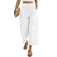 thumbnail image 1 of Sevevn Women's Cropped Casual Wide Leg Palazzo Pants Elastic Waisted Flowy Trousers with Pockets, 1 of 8