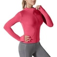 thumbnail image 1 of Sevevn Women's Cropped Lightweight Stretchy Running Track Jackets Full Zip Slim Fit Athletic Tops with Thumb Holes, 1 of 5