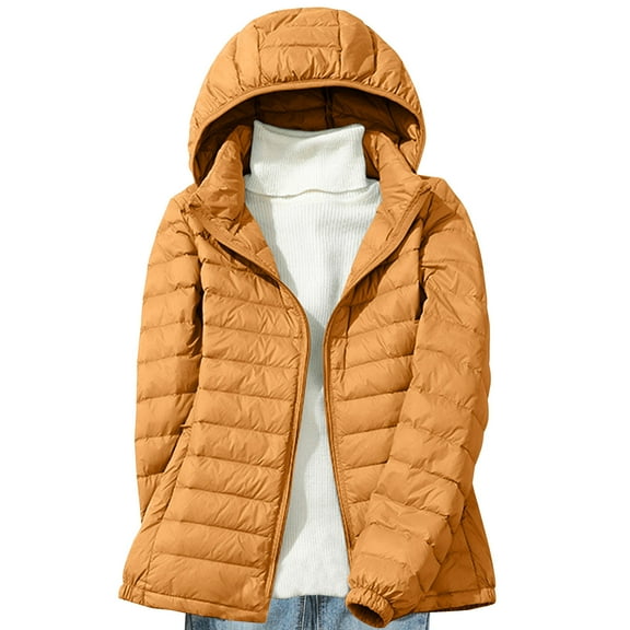 Sevevn Women's Down Jacket Lightweight Hooded Short Korean Style Extra Large Size Plus White Down Warm Jacket Christmas Gift