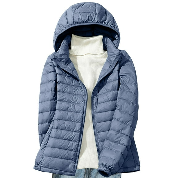 Sevevn Women's Down Jacket Lightweight Hooded Short Korean Style Extra Large Size Plus White Down Warm Jacket Christmas Gift