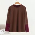 thumbnail image 1 of Sevevn Women's Fashion Casual Round Neck Internal Construction Solid Color Shirt Long Sleeve Top Coffee XXXL Holiday Gift Finder, 1 of 6