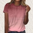 thumbnail image 1 of Sevevn Women's Fashion Printed Blouses Short Sleeved Round Neck Tops Pink XL Summer Clearance, 1 of 4