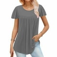 thumbnail image 1 of Sevevn Women's Fashion Printed T-shirt 3/4 Sleeves Blouse Round Neck Casual Tops Gray XXXL Summer Clearance, 1 of 5