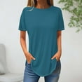 thumbnail image 1 of Sevevn Women's Fashion Sold Short Sleeves Blouse Round Neck Casual Tops Navy XXXL Savings Up to 30% Off, 1 of 3