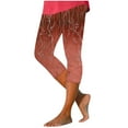 thumbnail image 1 of Sevevn Women's Floral Print Capri Leggings Stretchy Cropped Pants Red 3XL, 1 of 5