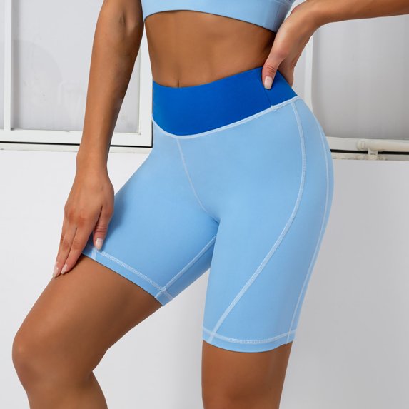 Sevevn Women's High Waist Yoga Short Abdomen Control Training Running Yoga Pants yoga shorts for women