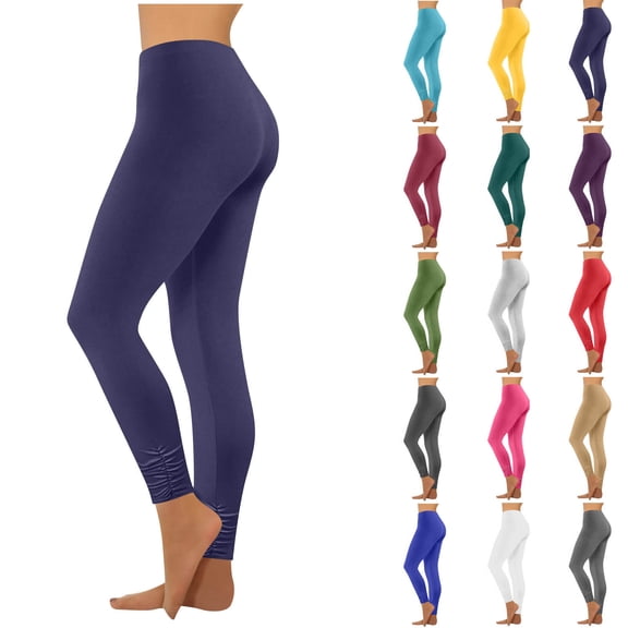 Sevevn Women's High Waisted Leggings Soft Stretchy Skinny Pants Lightweight Slim Fit for Daily Wear Navy L