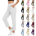 thumbnail image 1 of Sevevn Women’s High Waisted Stretch Pants Casual Slim Fit Ankle Length Trousers Soft Comfortable Elastic Work Pants with Pockets, 1 of 9