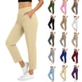 thumbnail image 1 of Sevevn Women’s High Waisted Stretch Pants Casual Slim Fit Ankle Length Trousers Soft Comfortable Elastic Work Pants with Pockets, 1 of 9