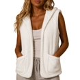 thumbnail image 1 of Sevevn Women's Hooded Fleece Vest with Pockets Soft Sherpa Sleeveless Vest Cozy Open Front Hooded Vest Jacket Warm Casual Layering Outerwear for Fall Winter Travel Hiking Daily Wear, 1 of 9
