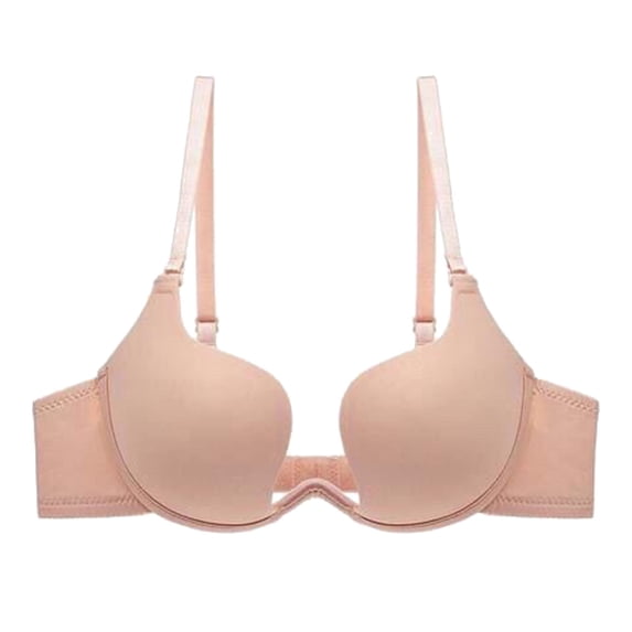 Sevevn Women's Invisible Backless Sexy Seamless Push-Up U-Shaped Beautiful Back Underwear Everyday Bras Beige M Christmas Gift