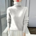 thumbnail image 1 of Sevevn Women's Knitted Sweater Base Shirt Long Sleeved Fashionable Turtleneck Top White XL Great Gifts for Less, 1 of 3
