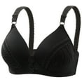 thumbnail image 1 of Sevevn Women's Lace Push Up Plus Size Adjustable Bra Comfortable Breathable Bra Black XXL Christmas Gift, 1 of 2