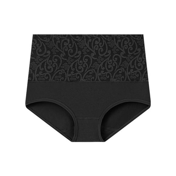 Sevevn Women's Large Size Briefs High Waist Tummy Lifting Underwear Black L Deal of the Week
