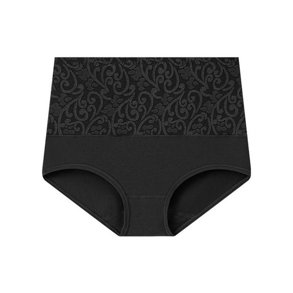 Sevevn Women's Large Size Briefs High Waist Tummy Lifting Underwear Black XXL Deal of the Week