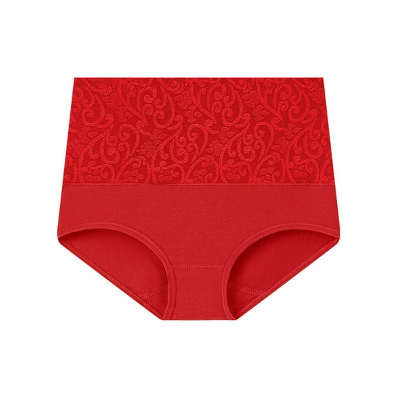 Sevevn Women's Large Size Briefs High Waist Tummy Lifting Underwear Red XL Holiday Gift Finder