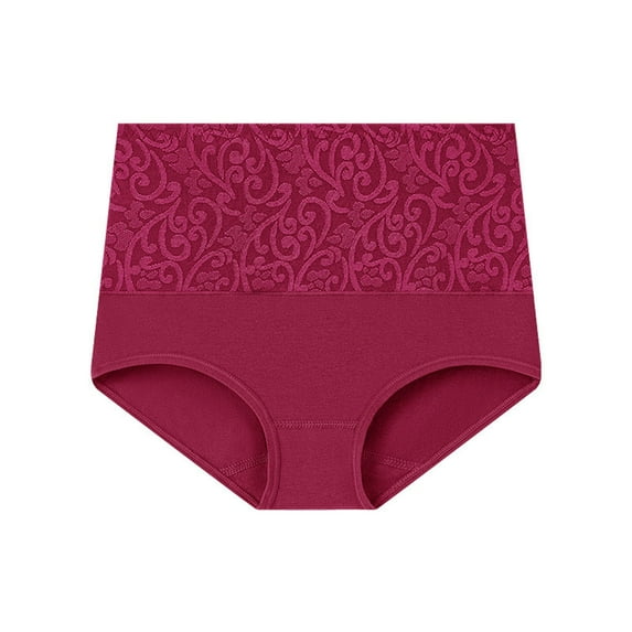 Sevevn Women's Large Size Briefs High Waist Tummy Lifting Underwear Wine L Deal of the Week
